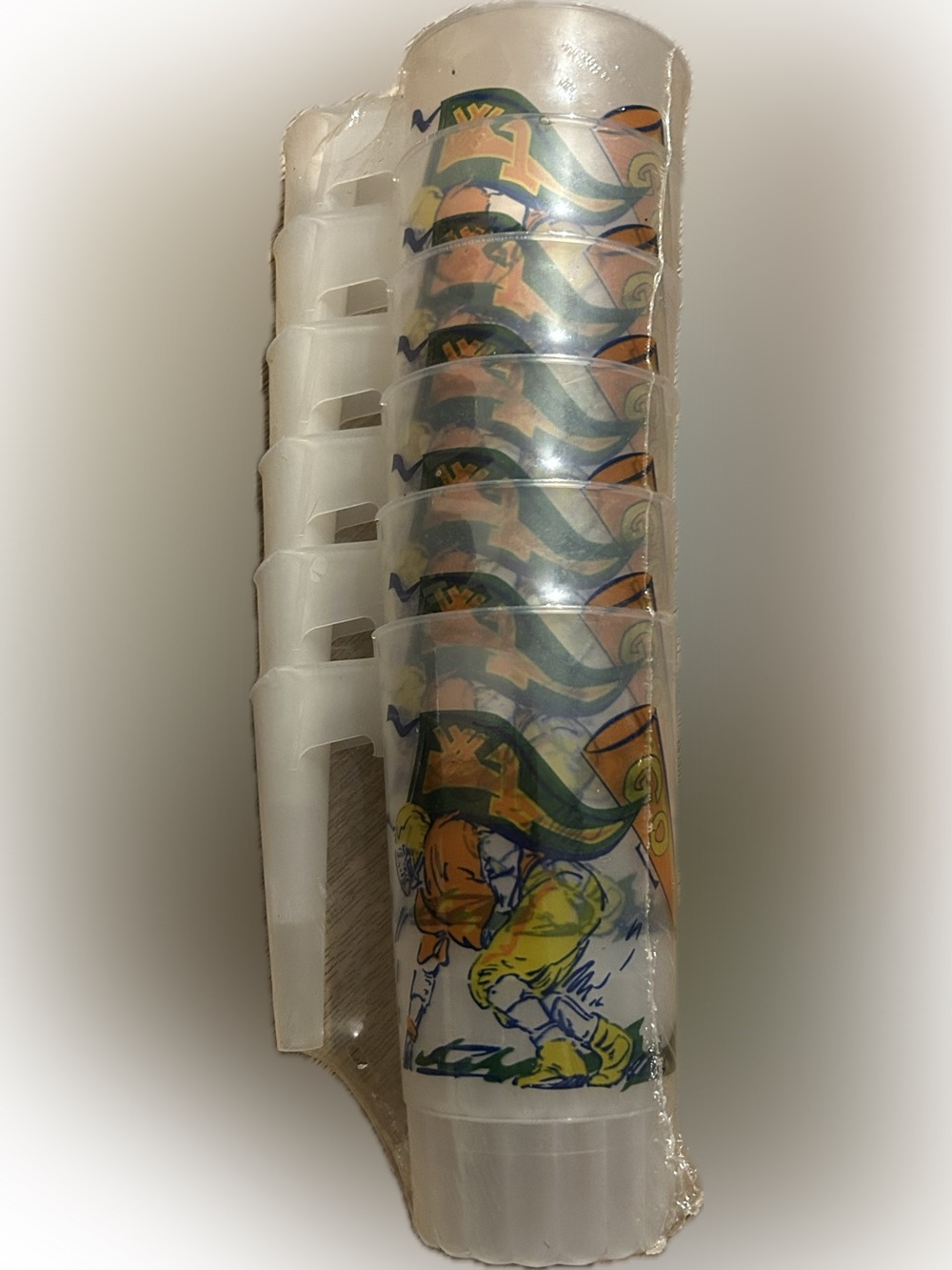 Vintage 80’s 6-Pack Football Style 24oz Stackable Plastic Mugs